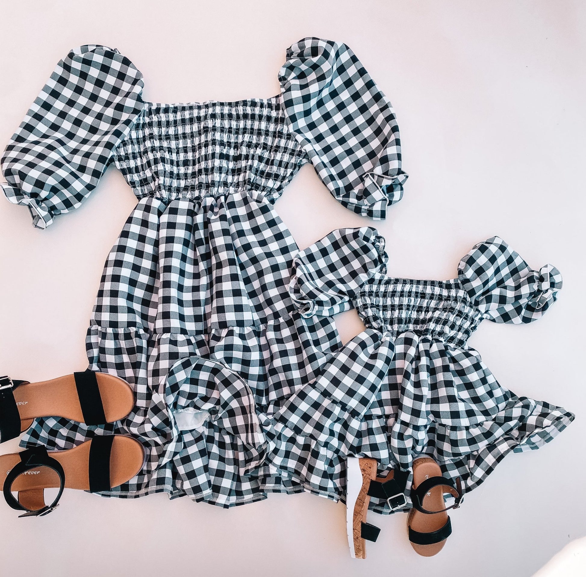 Black and White Checkered Dresses Mama Matching Dresses - LITTLE MIA BELLA