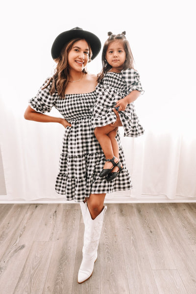 Black & White Checkered Mommy & Me Dresses - $34.99 Black & White Checkered Mommy & Me Dresses - $34.99