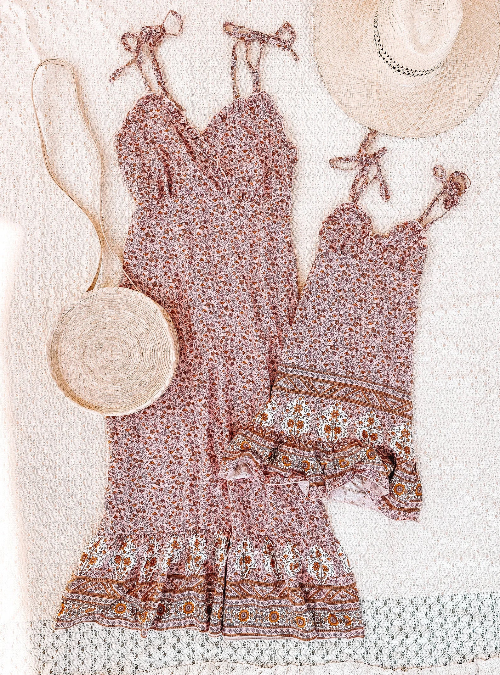 Bohemian Floral Mommy & Me Matching Dresses