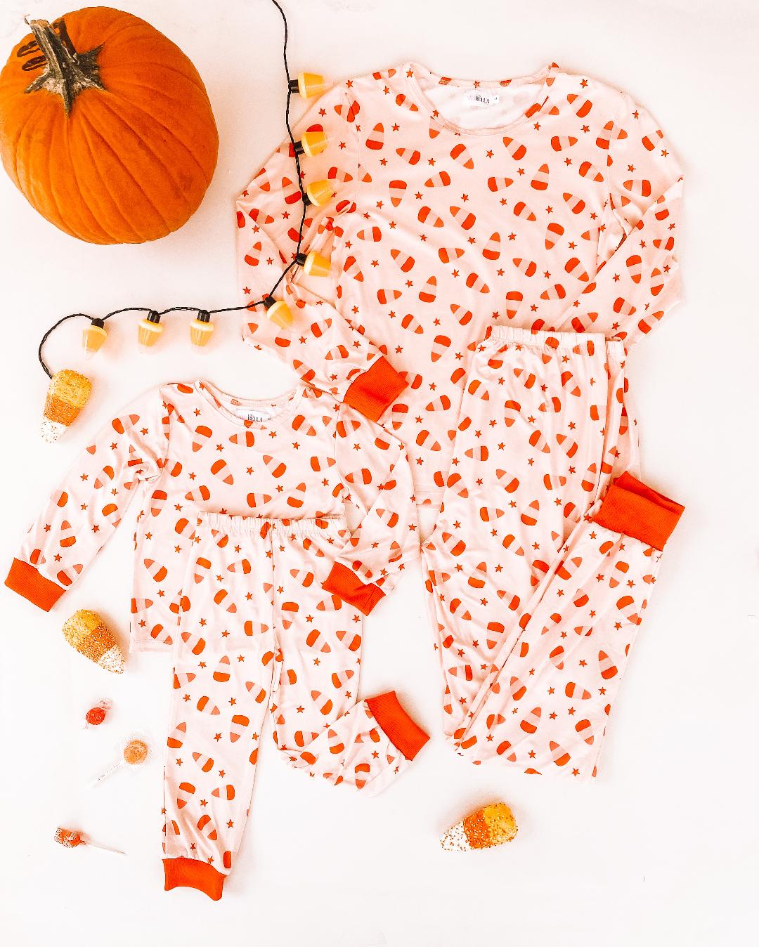 Candy Corn Mommy and Me Halloween Pajamas - LITTLE MIA BELLA