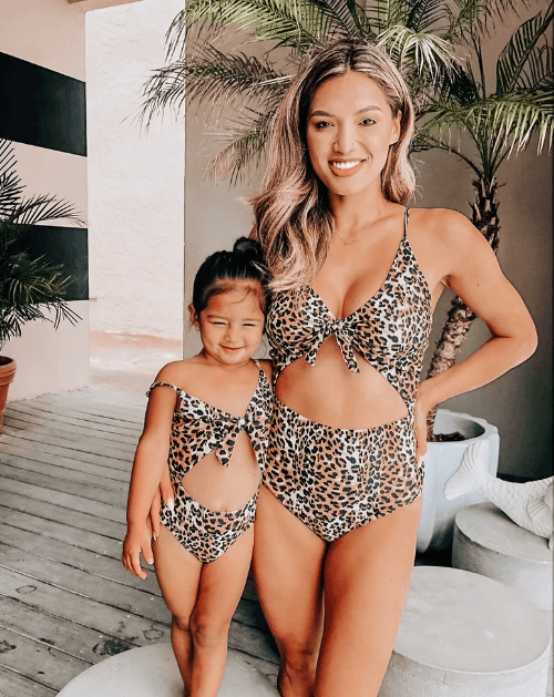 Cheetah One Pc Mommy & Me Swimsuits, 6/7 Cheetah One Pc Mommy & Me Swimsuits, 6/7