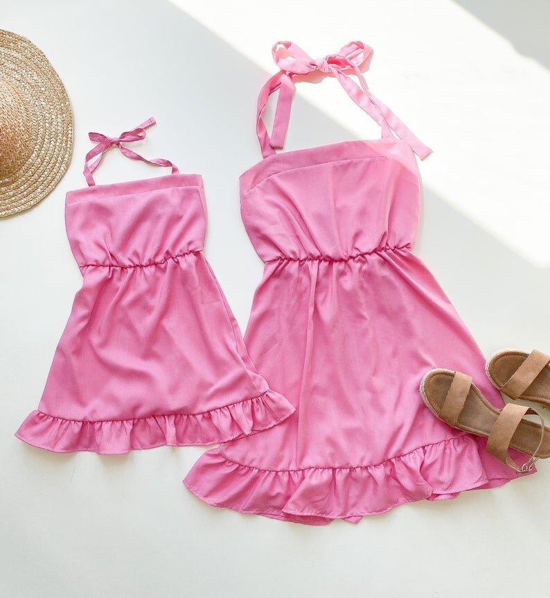 Cherry Pink Mommy and Me Dresses - LITTLE MIA BELLA