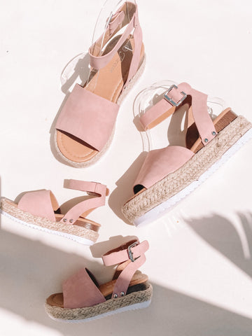 Dusty Pink Senorita Mommy and Me Matching Sandals - LITTLE MIA BELLA