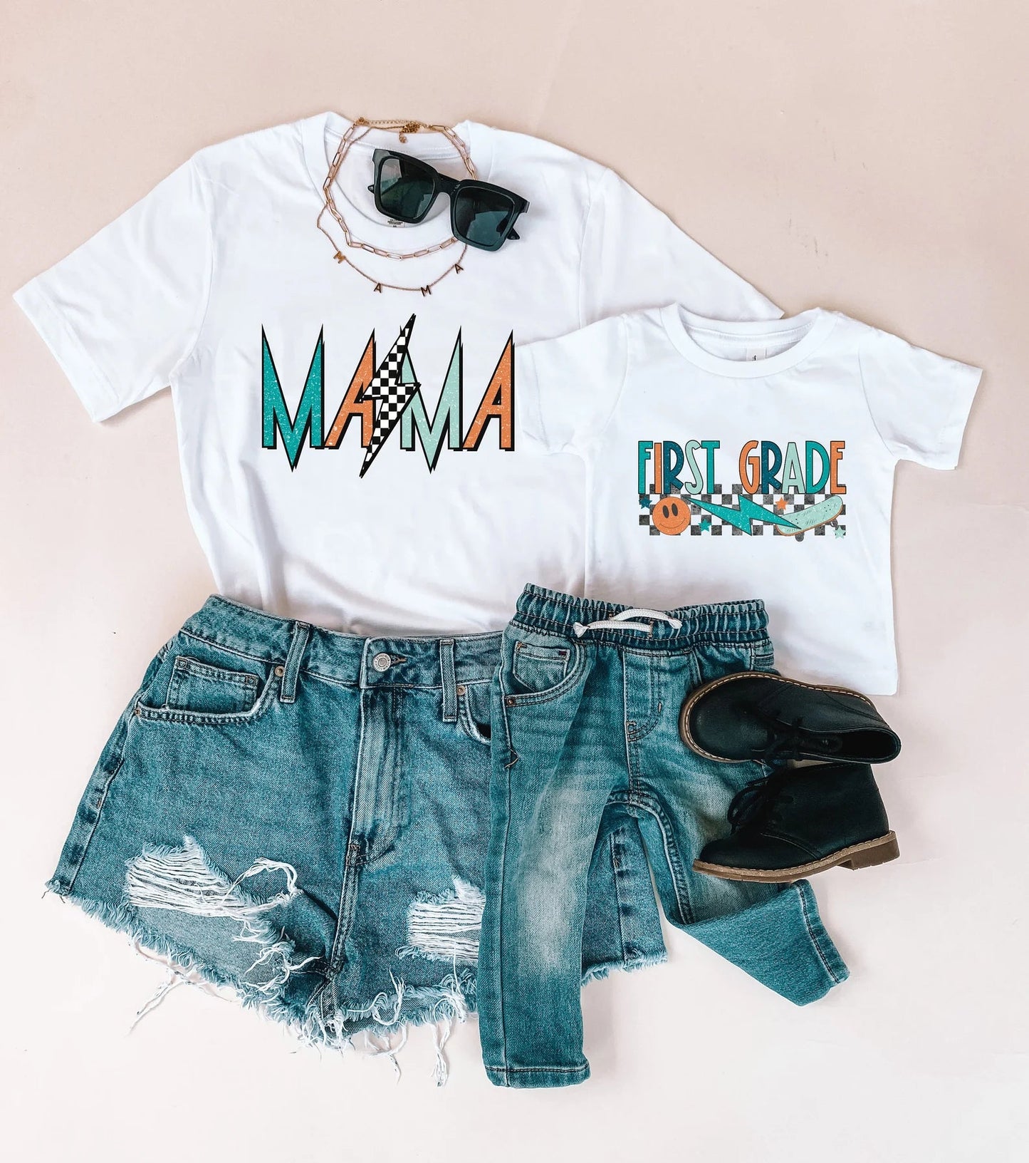 First Grade Rocker Boy Mama Shirts Matching Shirts - LITTLE MIA BELLA