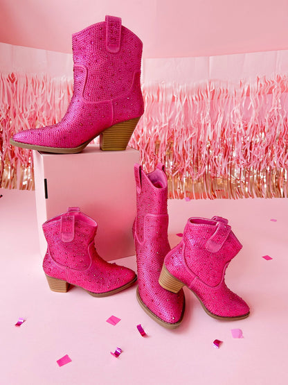 Fuchsia Western Mommy and Me Boots - LITTLE MIA BELLA