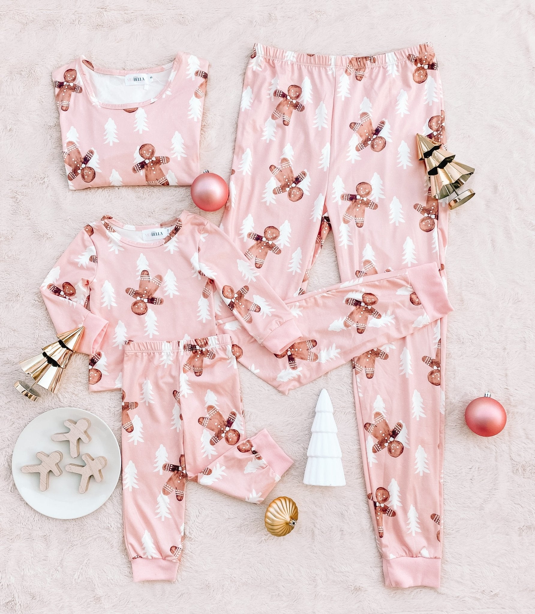 Gingerbread Man Matching Pajamas - LITTLE MIA BELLA