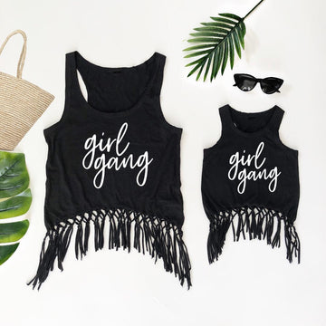 Girl Gang Fringe Matching Tanks - LITTLE MIA BELLA