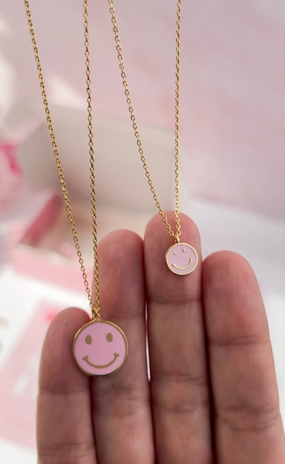 Happy Face Mommy and Me Necklace - LITTLE MIA BELLA