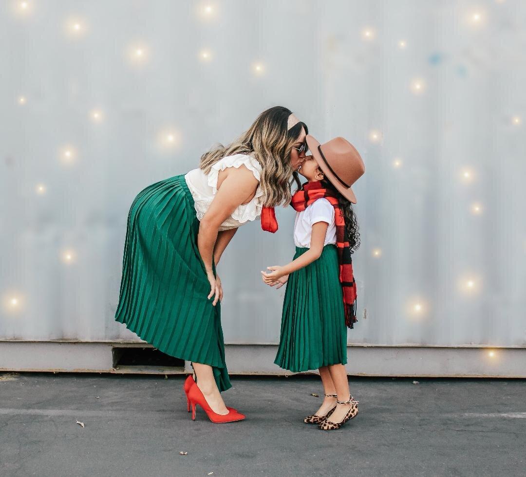 Hunter Green Pleated Matching Skirts - LITTLE MIA BELLA