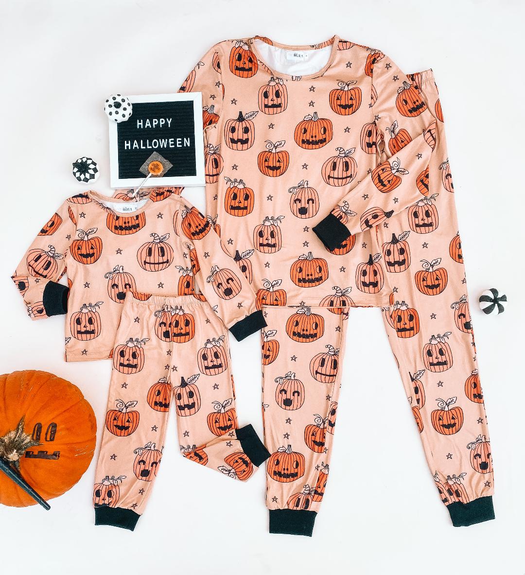 Jack-O' Lantern Matching Pajamas - LITTLE MIA BELLA