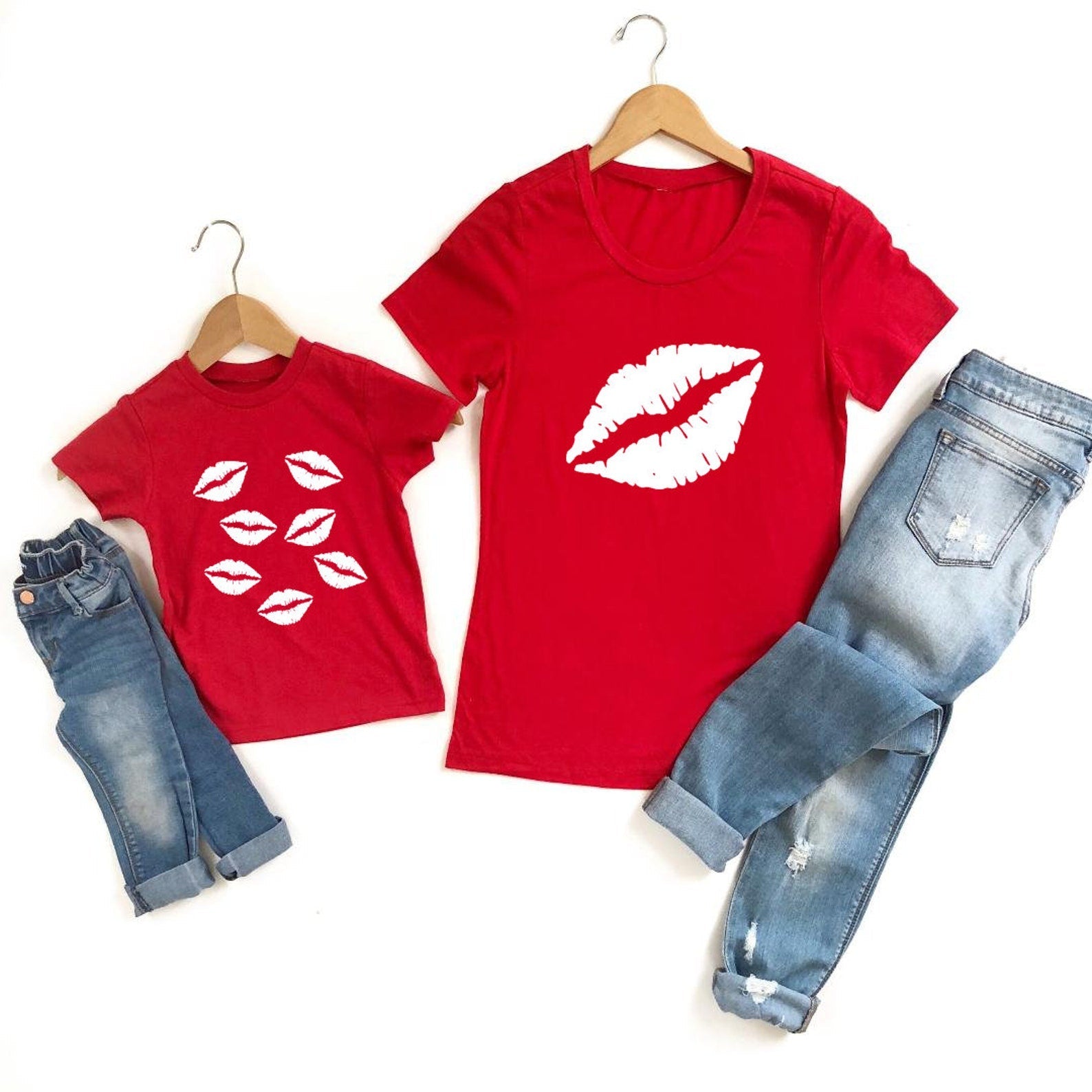 Kisses Red Valentines Day Matching Shirt - LITTLE MIA BELLA