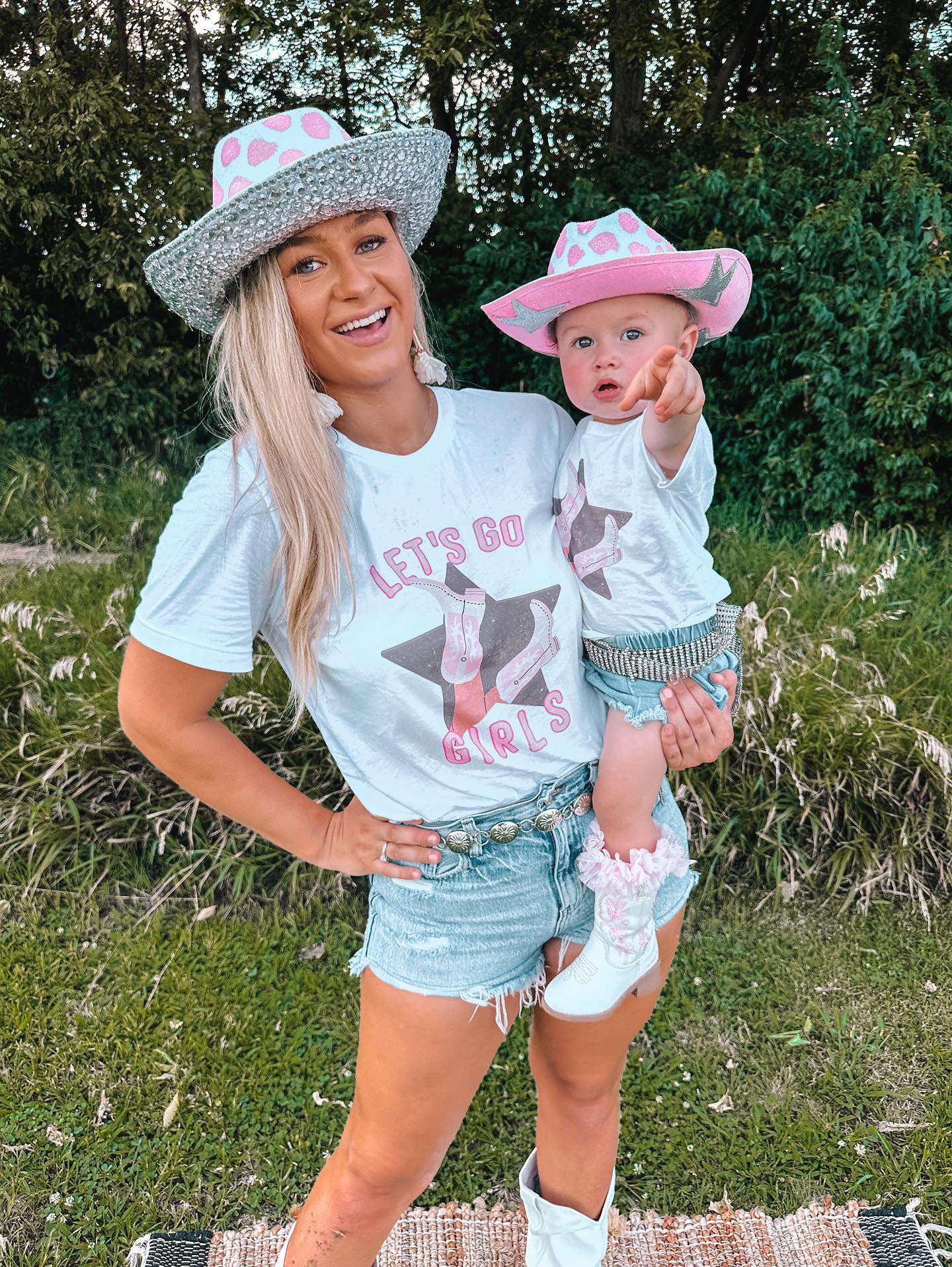 Let's go girls Cowgirl Mommy & Me Shirts - LITTLE MIA BELLA