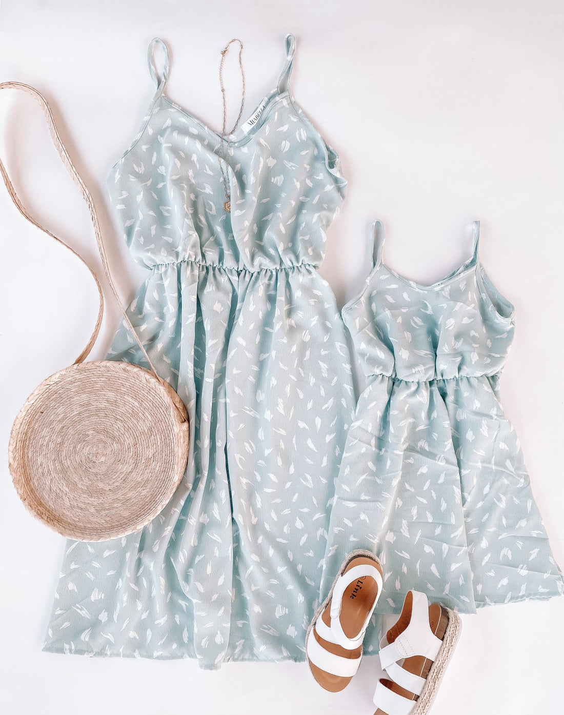 Light Blue Tamys Mommy and Me Matching Dresses - LITTLE MIA BELLA