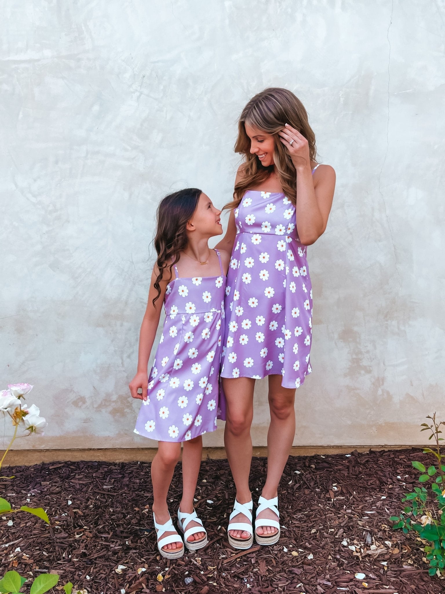 Lilac Flower Mommy and Me Matching Dresses - LITTLE MIA BELLA