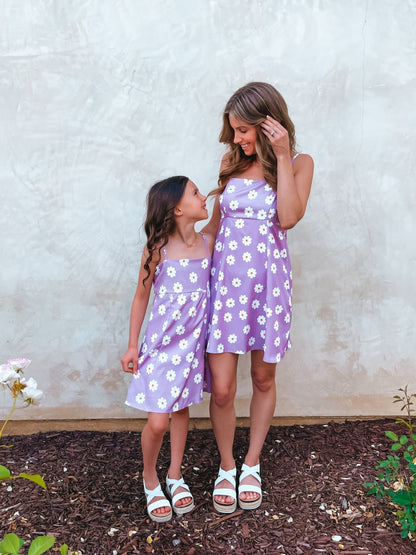 Lilac Flower Mommy and Me Matching Dresses - LITTLE MIA BELLA