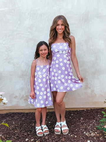 Lilac Flower Mommy and Me Matching Dresses - LITTLE MIA BELLA