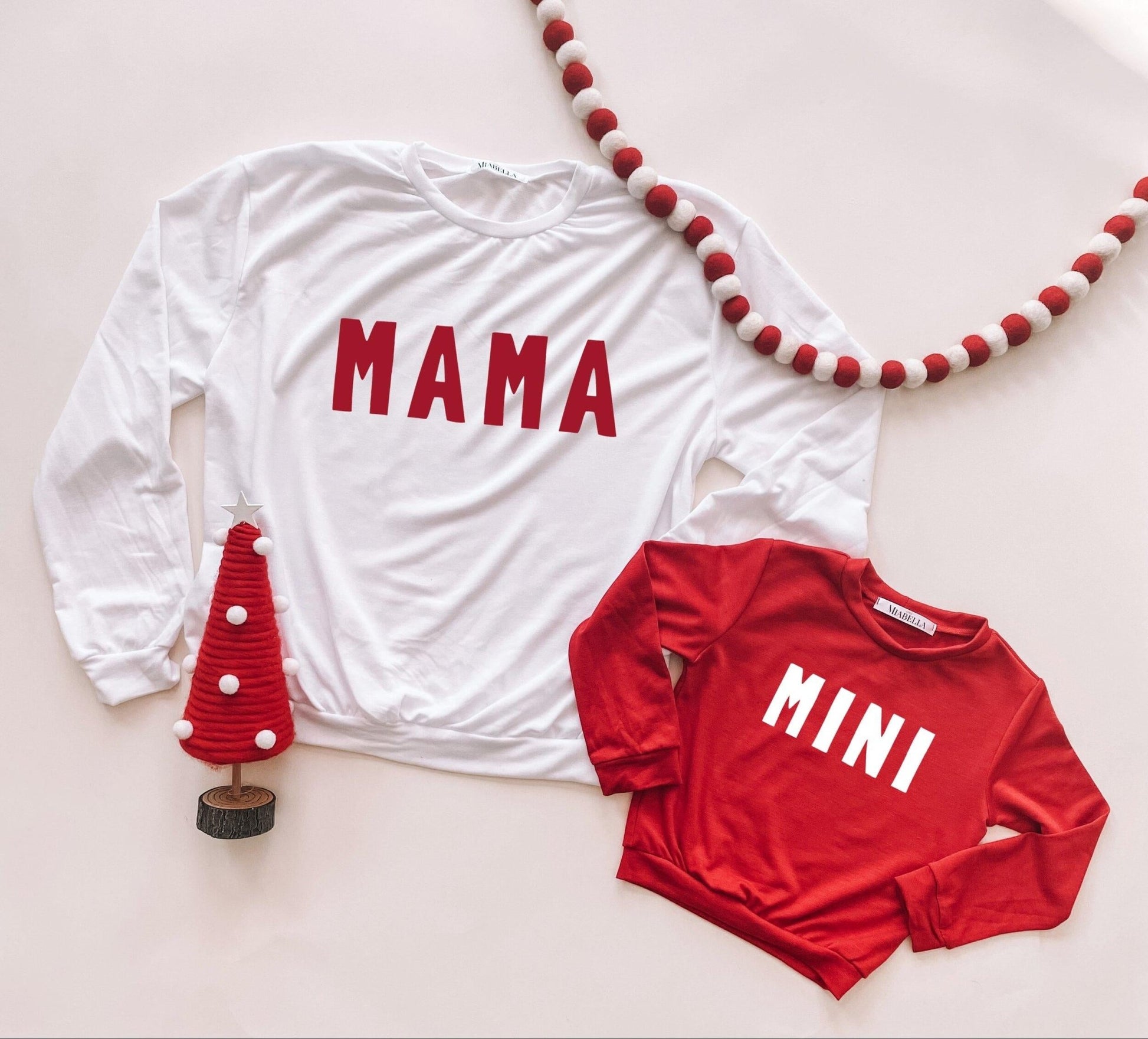 Mama and Mini Red Matching Crewnecks - LITTLE MIA BELLA