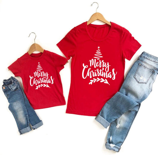 Merry Christmas Mommy and Me Shirt - LITTLE MIA BELLA