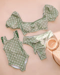 Minty Green Mommy and Me Bikini - LITTLE MIA BELLA