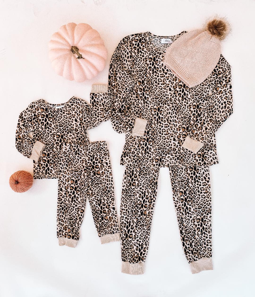 Missy Leopard Mommy and Me Matching Pjs - LITTLE MIA BELLA