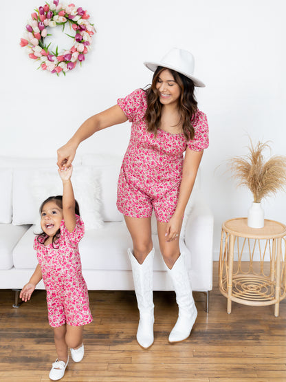 Pink Floral Mommy and Me Romper