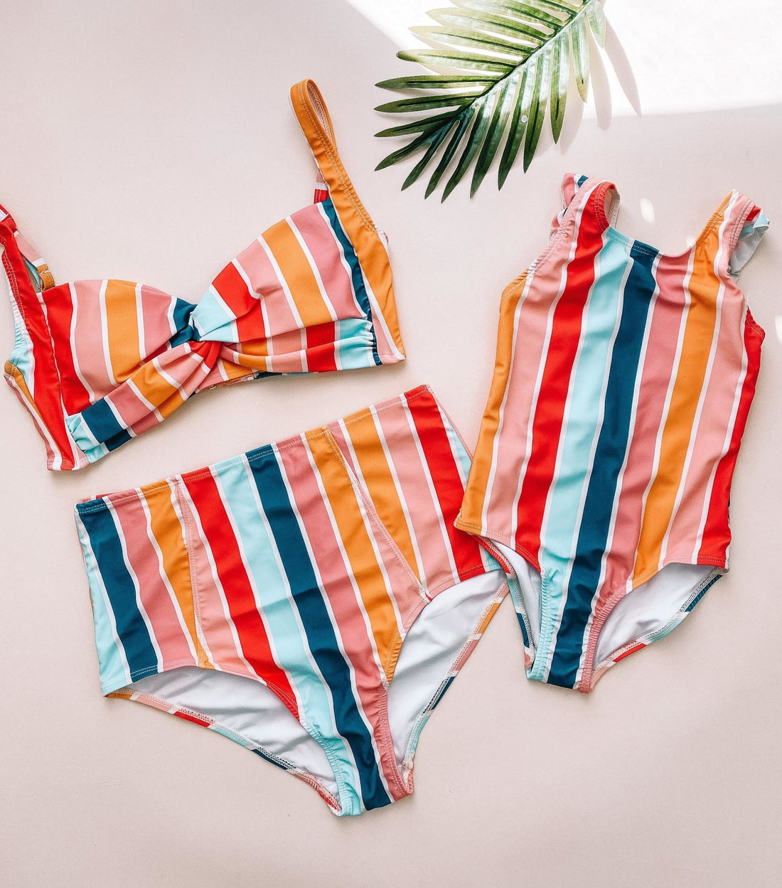 Multi Striped Mommy and Me Swimwear - LITTLE MIA BELLA