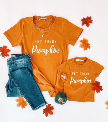 Mustard Hey There Pumpkin Mommy and Me Shirt - LITTLE MIA BELLA