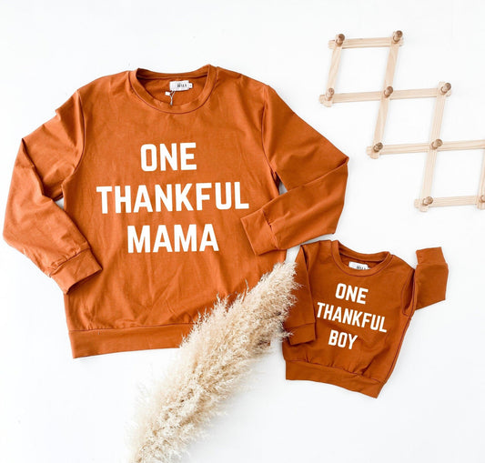 Mustard One Thankful Mommy and Me Sweater - LITTLE MIA BELLA