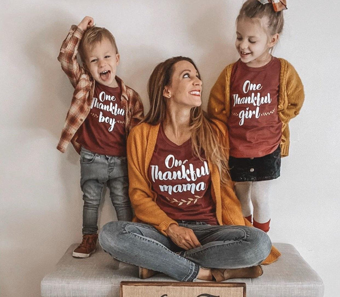 One Thankful Mama Matching Shirts - LITTLE MIA BELLA