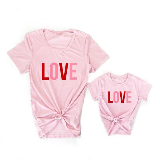 Pink And Red Love Matching Shirt - LITTLE MIA BELLA