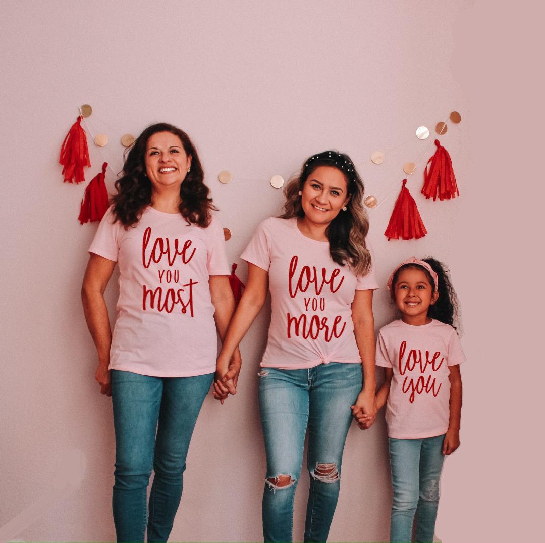 Pink Love You Matching Shirts - LITTLE MIA BELLA