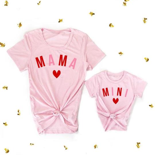 Pinky Mama & Mini Matching Shirts - LITTLE MIA BELLA