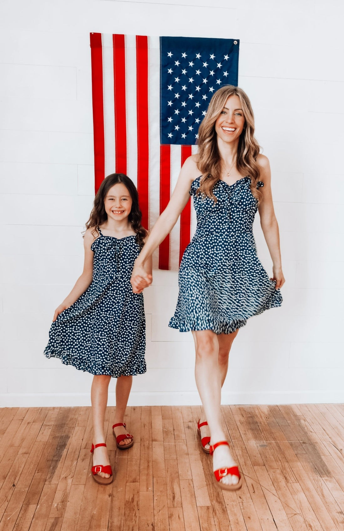 Pretty Little Navy Mommy and Me Matching Dresses - LITTLE MIA BELLA