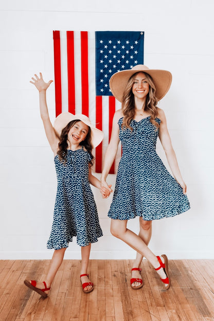 Pretty Little Navy Mommy and Me Matching Dresses - LITTLE MIA BELLA