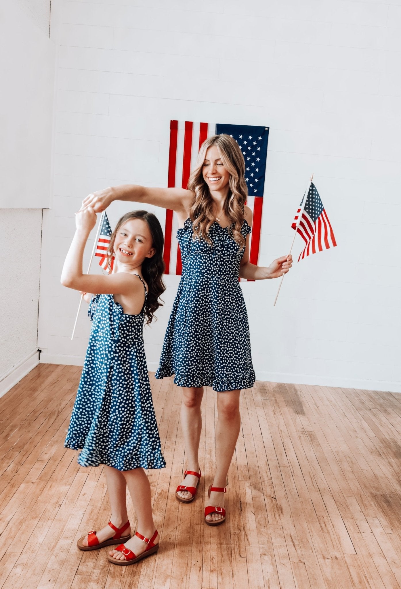 Pretty Little Navy Mommy and Me Matching Dresses - LITTLE MIA BELLA