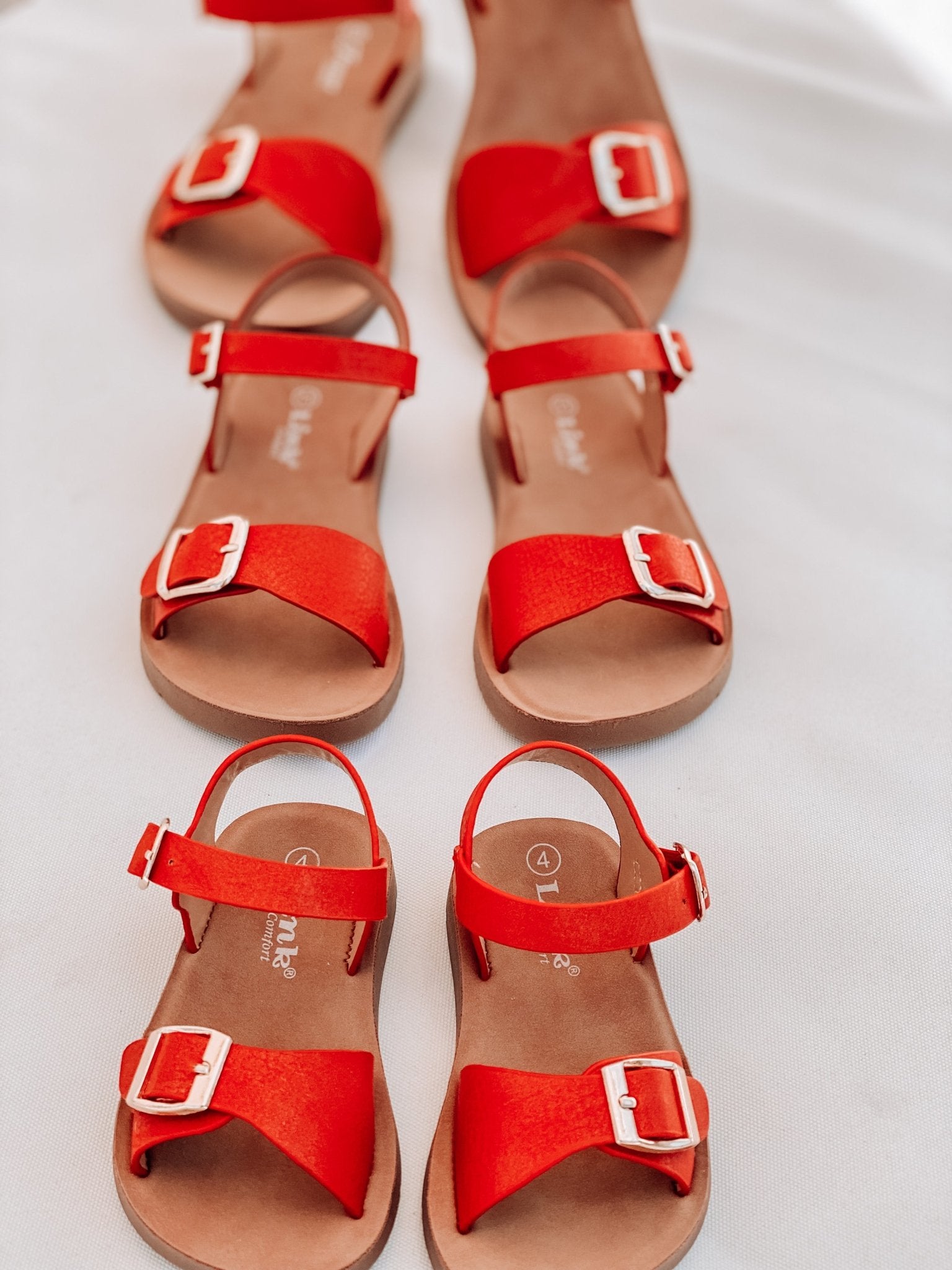 Red comfort sandals online