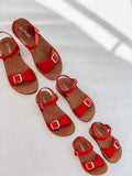 Red Comfort Ankle Mommy and Me Matching Sandals - LITTLE MIA BELLA