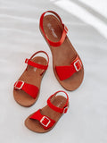 Red Comfort Ankle Mommy and Me Matching Sandals - LITTLE MIA BELLA