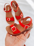 Red Comfort Ankle Mommy and Me Matching Sandals - LITTLE MIA BELLA