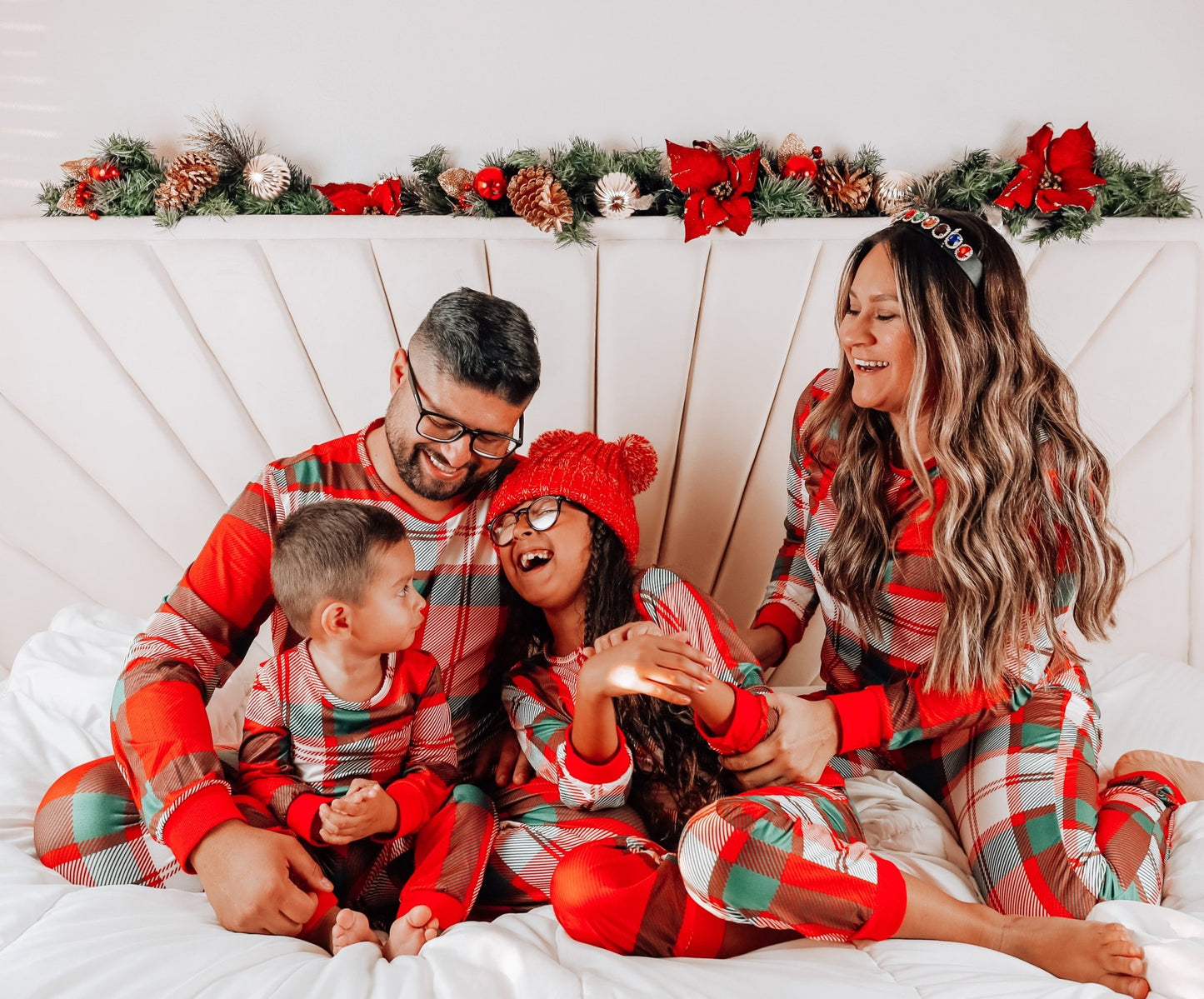 Red Holiday Family Pajamas - LITTLE MIA BELLA