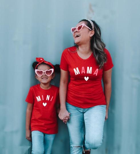 Red Mama Mini Matching Shirts - LITTLE MIA BELLA