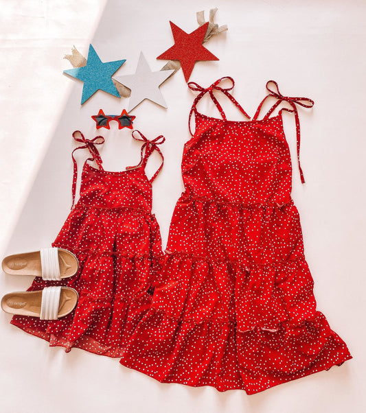 Red Marinas Mommy and Me Matching Dresses - LITTLE MIA BELLA