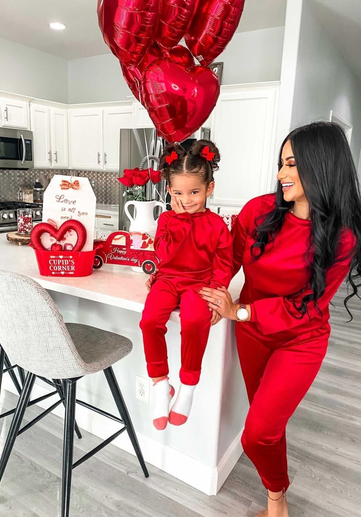 Red Velvet Mommy and Me Loungewear - LITTLE MIA BELLA