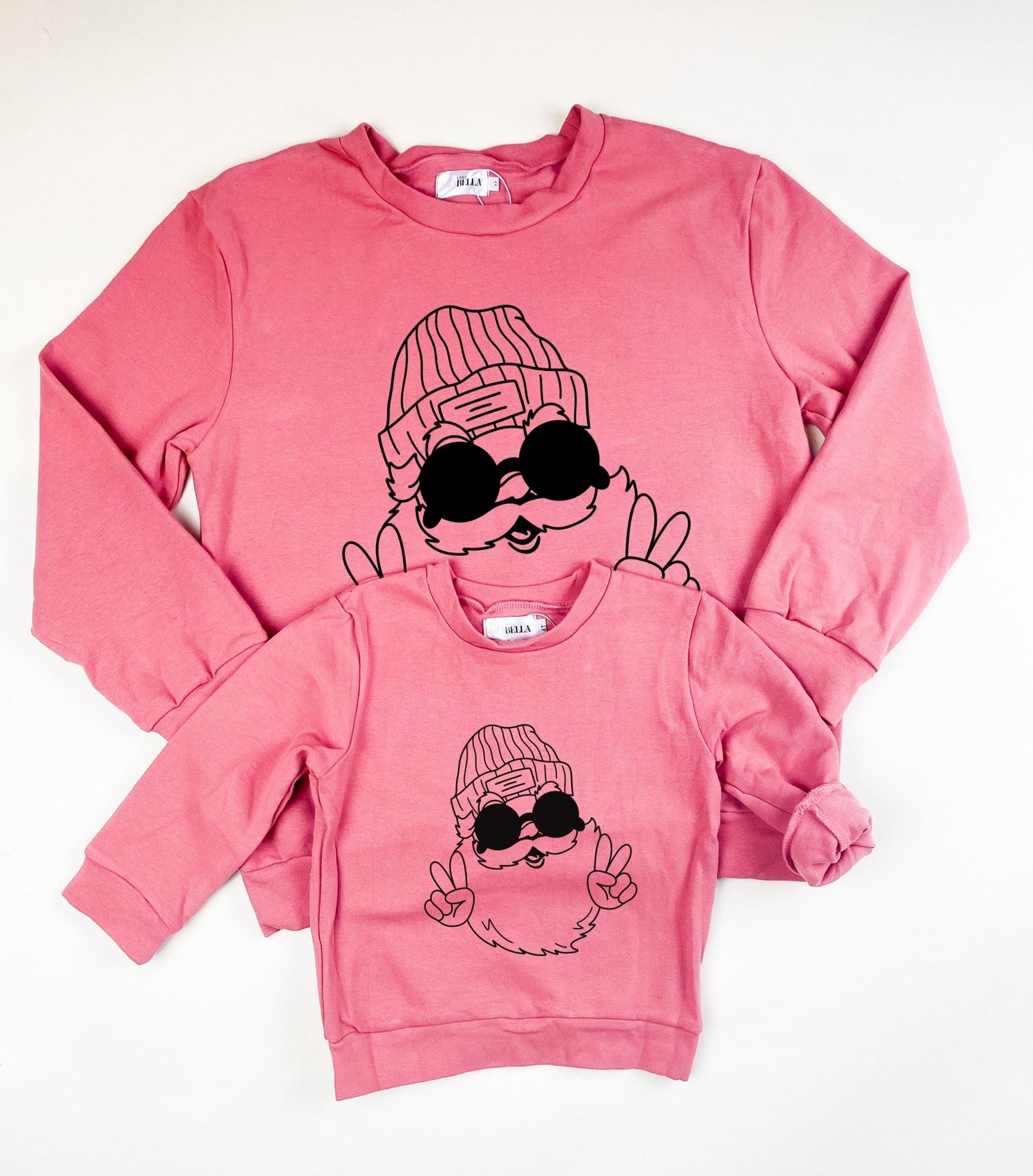 Santas Mauve Mommy and Me Matching Crewneck Sweaters - LITTLE MIA BELLA