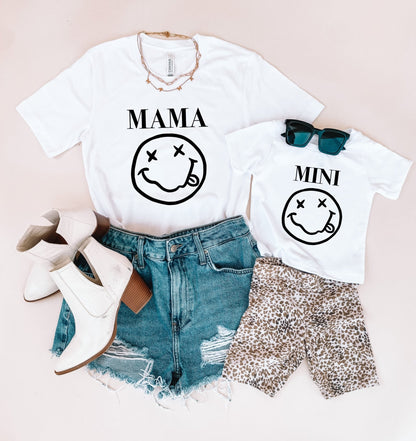Smiley Face Mommy and me Matching Shirts - LITTLE MIA BELLA