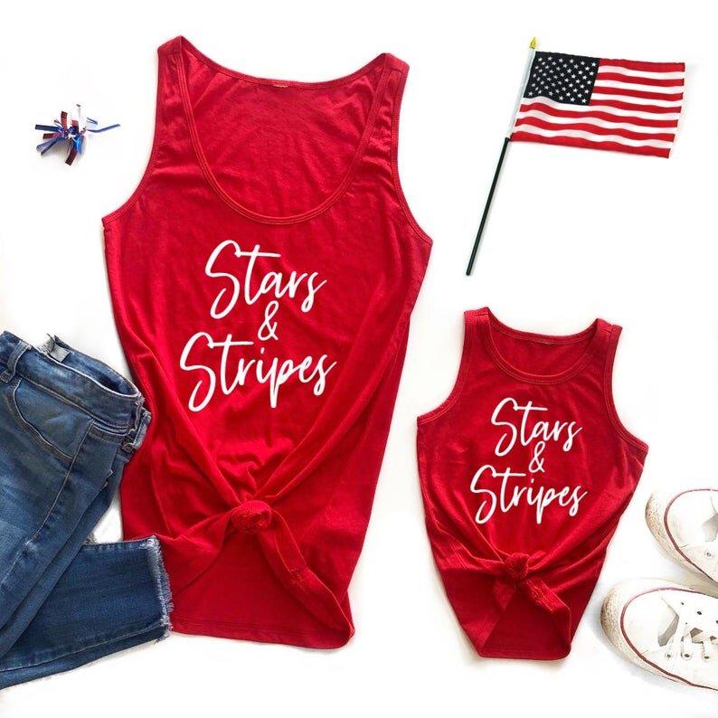 Stars And Stripes Matching Tanks - LITTLE MIA BELLA