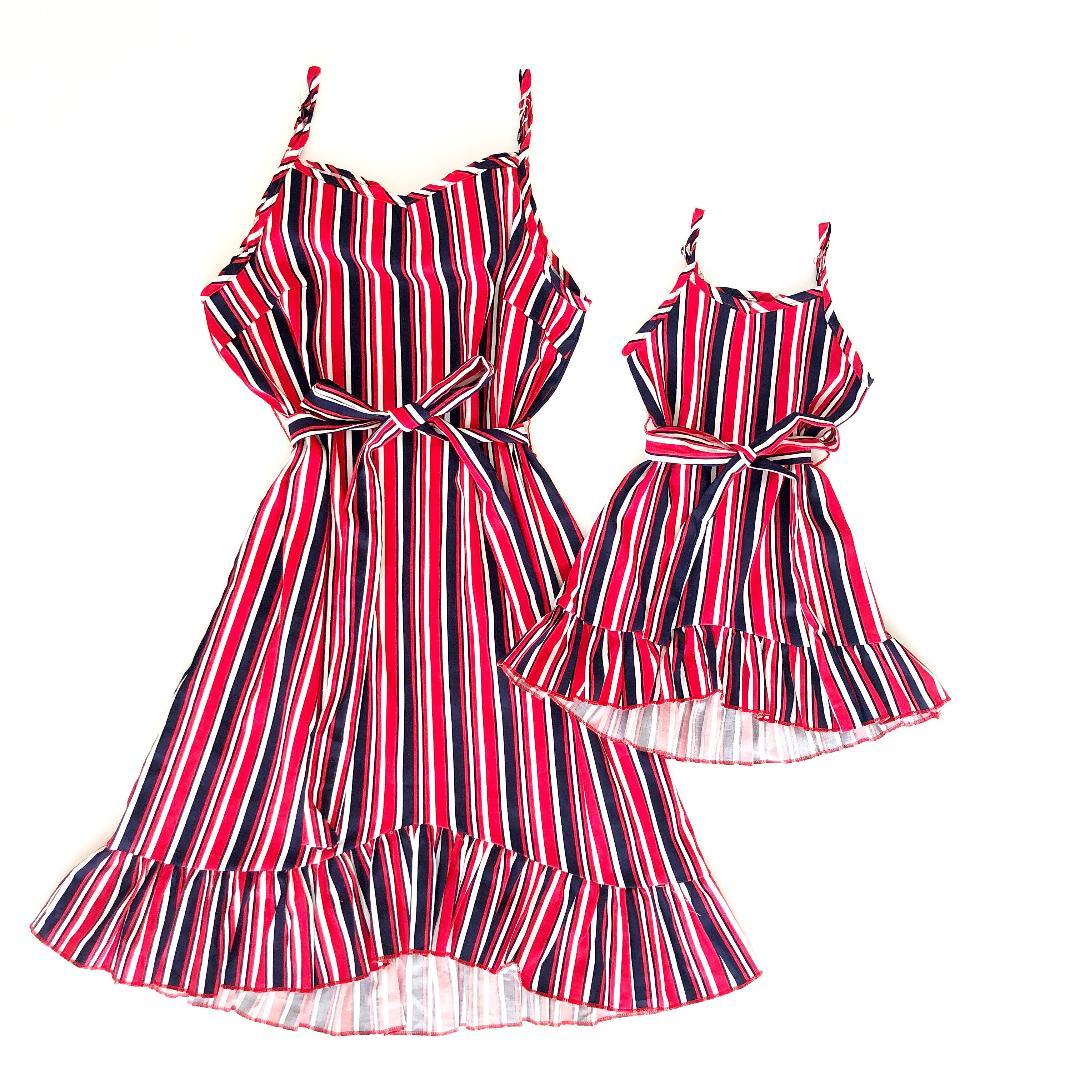 Striped Patriotic Mommy and Me Dresses - LITTLE MIA BELLA