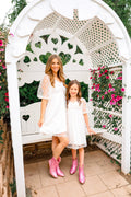 Sweet White Flower Mommy & Me Matching Dresses - LITTLE MIA BELLA