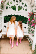 Sweet White Flower Mommy & Me Matching Dresses - LITTLE MIA BELLA