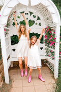 Sweet White Flower Mommy & Me Matching Dresses - LITTLE MIA BELLA